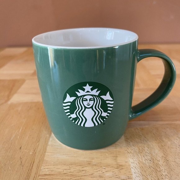 Starbucks Green Ceramic Coffee Tea Mug 11 OZ Microwave Safe Cup 2021 - EUC - Picture 1 of 10